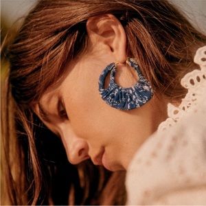 Sezane Amany Earrings | blue bandana